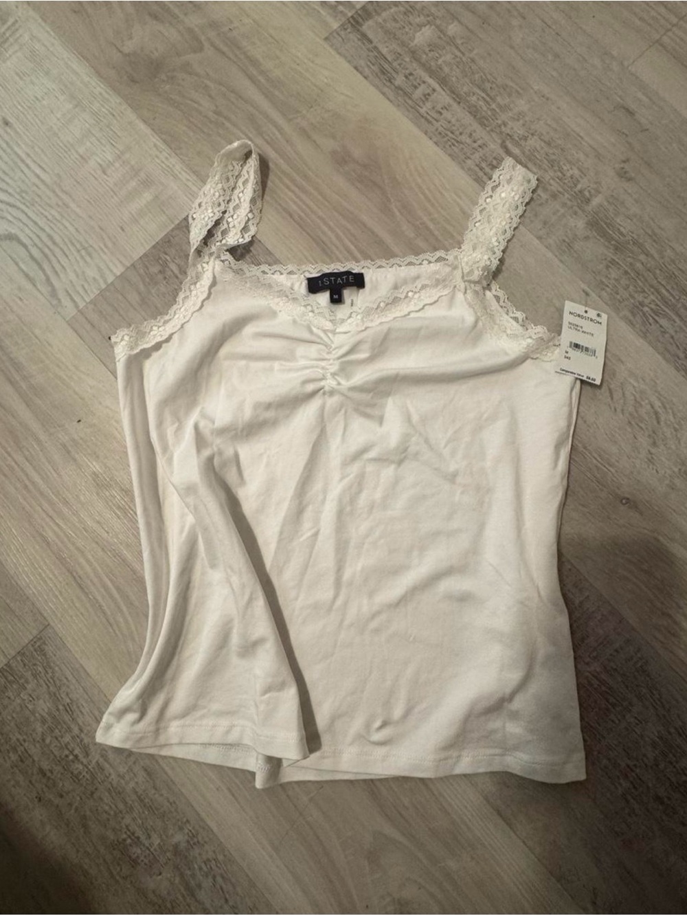 STATE Ivory Lace-Trim Camisole Tank
